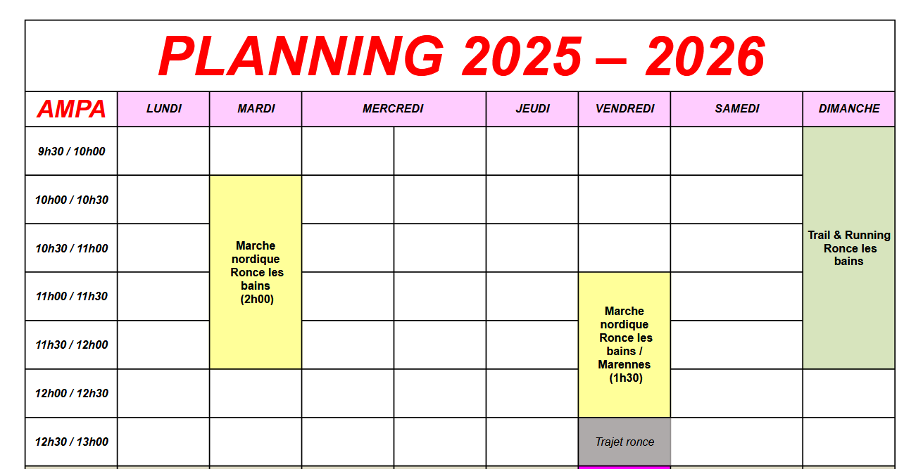 Saison 2025-2026 - Reprise des activités et des entrainements à compter du 01 septembre 2025