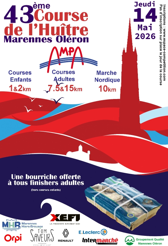 14/05/26 - 43 ème Course de l'Huitre 2026 - Les inscriptions sont ouvertes